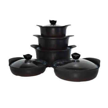 Set oale 10 piese 3 oale, 1 tigaie mare, 1 tigaie mica, 5 capace din sticla rezitenta la socuri si caldura, fabricate din materiale naturale granit, antiaderente Set oale 10 piese 3 oale, 1 tigaie mare, 1 tigaie mica, 5 capace din sticla rezitenta la socuri si caldura, fabricate din materiale naturale granit, antiaderente