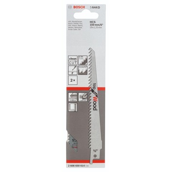 Set 2 panze pentru fierastrau sabie, Bosch S644D, Top for Wood, 150mm Set 2 panze pentru fierastrau sabie, Bosch S644D, Top for Wood, 150mm