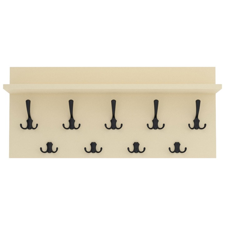 Cuier Verti Vanilla, MDF, Bej/Negru, 40x90 cm