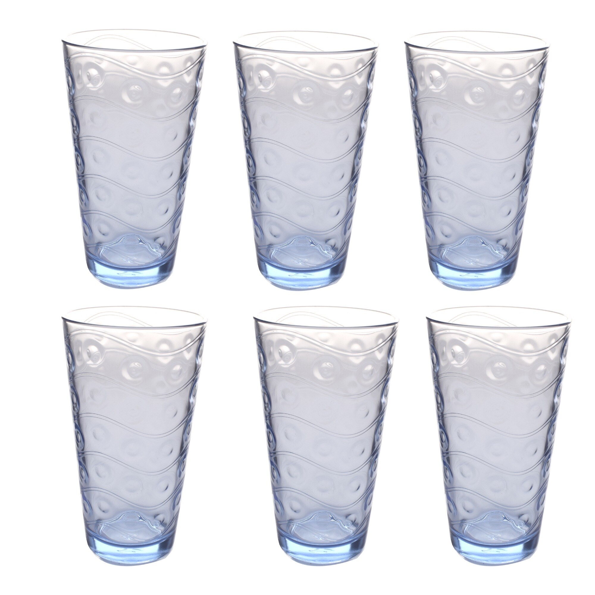 Set 6 pahare cu cercuri Pasabahce, 500 ml, transparente