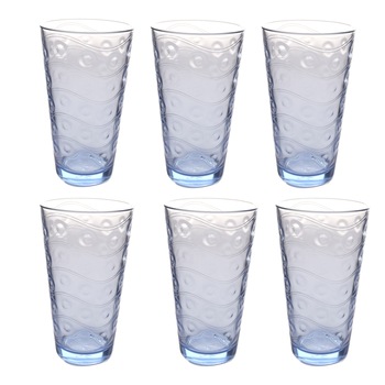 Set 6 pahare cu cercuri Pasabahce, 500 ml, transparente Set 6 pahare cu cercuri Pasabahce, 500 ml, transparente