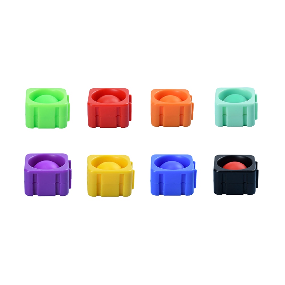 Set 8 Piese Pop It Zenuk® - Simple Dimple, Sensory Fidget Toy, Puzzle, Antistres, Blocuri de Construit, Multicolor