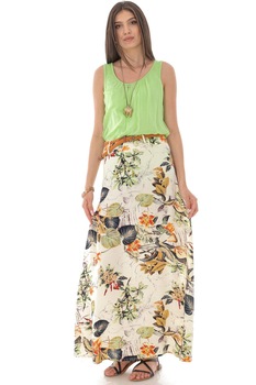 Fusta, ROH FR496, maxi, cu imprimeu floral, Fusta, ROH FR496, maxi, cu imprimeu floral,