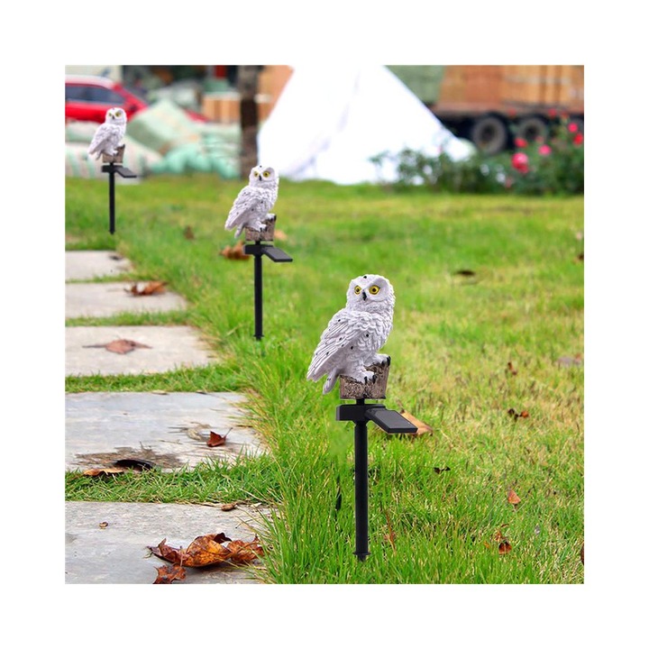 Ornament cu incarcare solara - bufnita de gradina