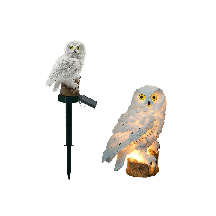 Ornament cu incarcare solara - bufnita de gradina