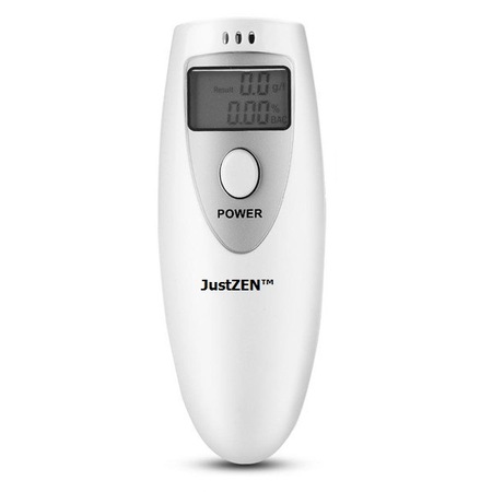 Alcool tester JustZEN® WE01, etilotest portabil, acuratete +/- 0.01% BAC, display LCD, nu necesita consumabile, alb