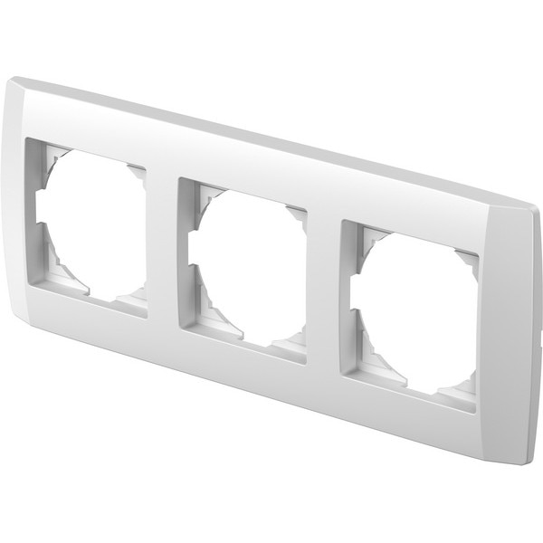 Rama decorativa tripla, alb polar