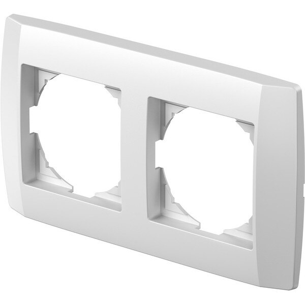 Rama decorativa dubla, alb polar