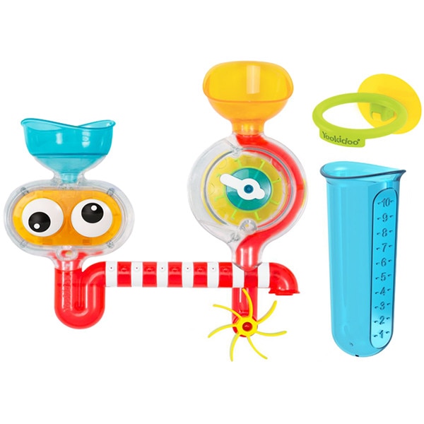 Jucarie de baie, Yookidoo, Set Laboratorul cu apa, Invarte si Roteste transparent, 1-3 ani
