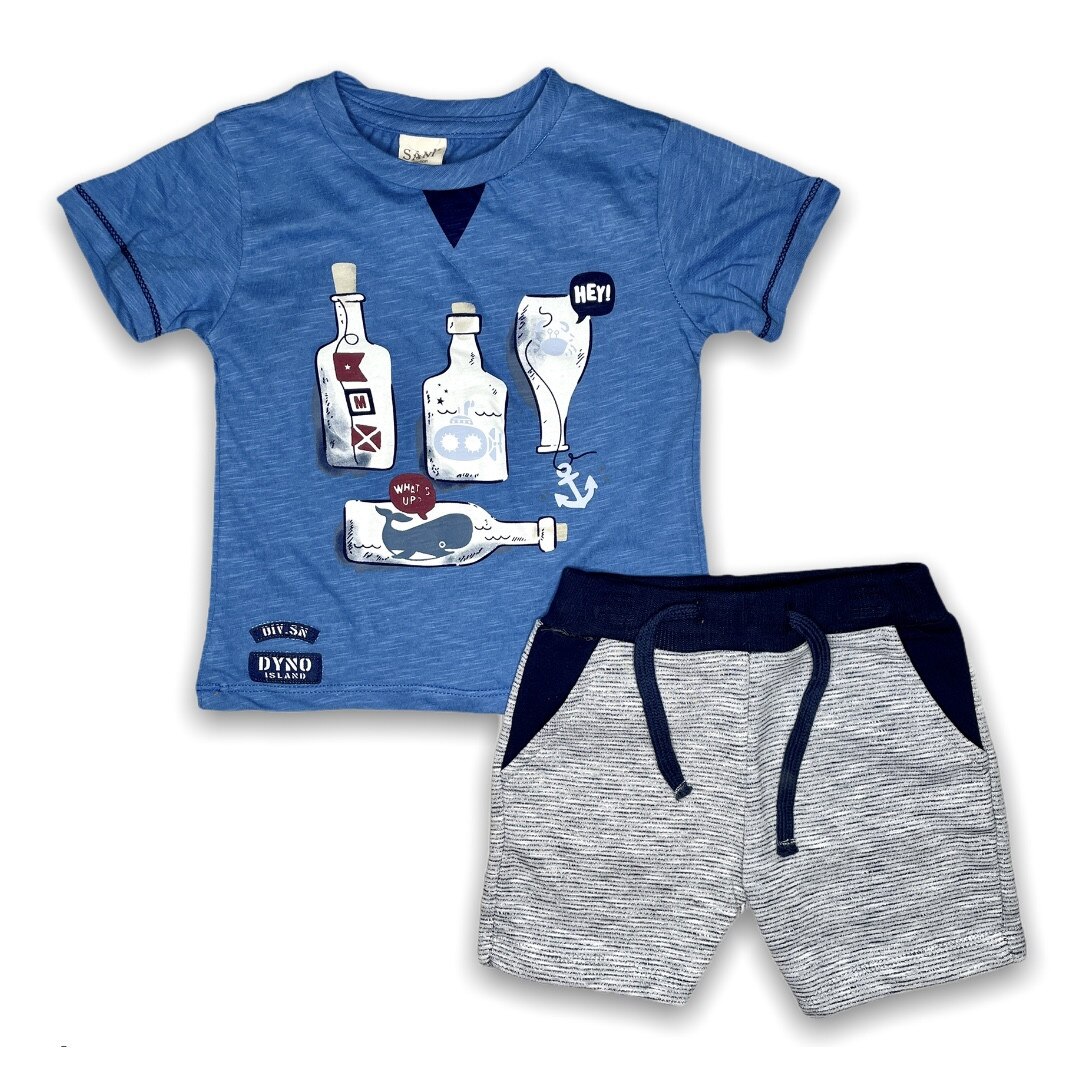 Compleu sport modern baieti, albastru, Albastru-gri