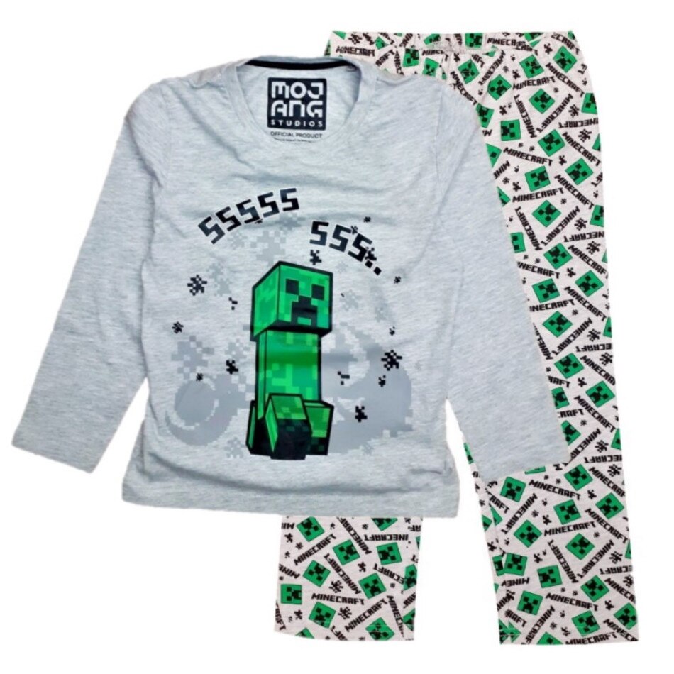 Pijama Minecraft Mojang Sssss...Ssss..., Gri