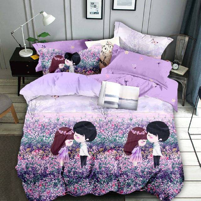 Lenjerie 6 piese din Bumbac Finet, model Anime Love, 235 x 240