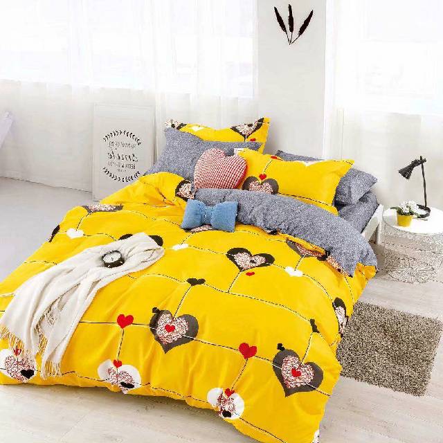 Lenjerie 6 piese din Bumbac Finet, model Hearts 8, 235 x 240