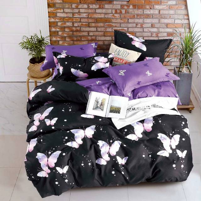 Lenjerie 6 piese din Bumbac Finet, model Butterflies 3, 235 x 240