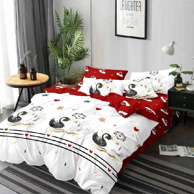 Lenjerie 6 piese din Bumbac Finet, model Swan, 235 x 240