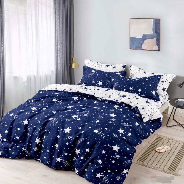 Lenjerie 6 piese din Bumbac Finet cu elastic, model Stars 2, 235 x 240