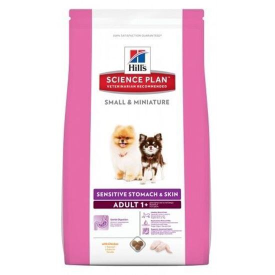 Hrana uscata pentru caini Hill's SP Canine Adult Small & Miniature, Sensitive Stomach & Skin, 1.5 kg