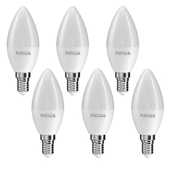 Set 6 Becuri Led, C37, 8W (75W), 800Lm, E14, 6500K, Fucida Set 6 Becuri Led, C37, 8W (75W), 800Lm, E14, 6500K, Fucida