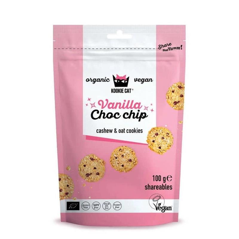 Biscuiti Cookies cu Vanilie si Ciocolata Fara Gluten Bio 100 grame Kookie Kat