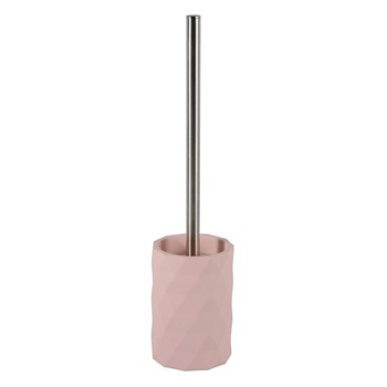 Perie WC cu suport din rasina, roz, 10x10x41 cm Perie WC cu suport din rasina, roz, 10x10x41 cm