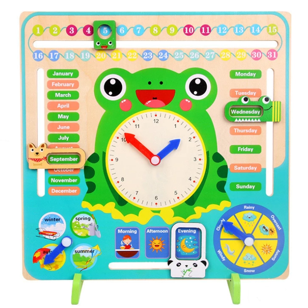 Jucarie Calendar si Ceas din lemn in Limba Engleza, WD9515 RCO®