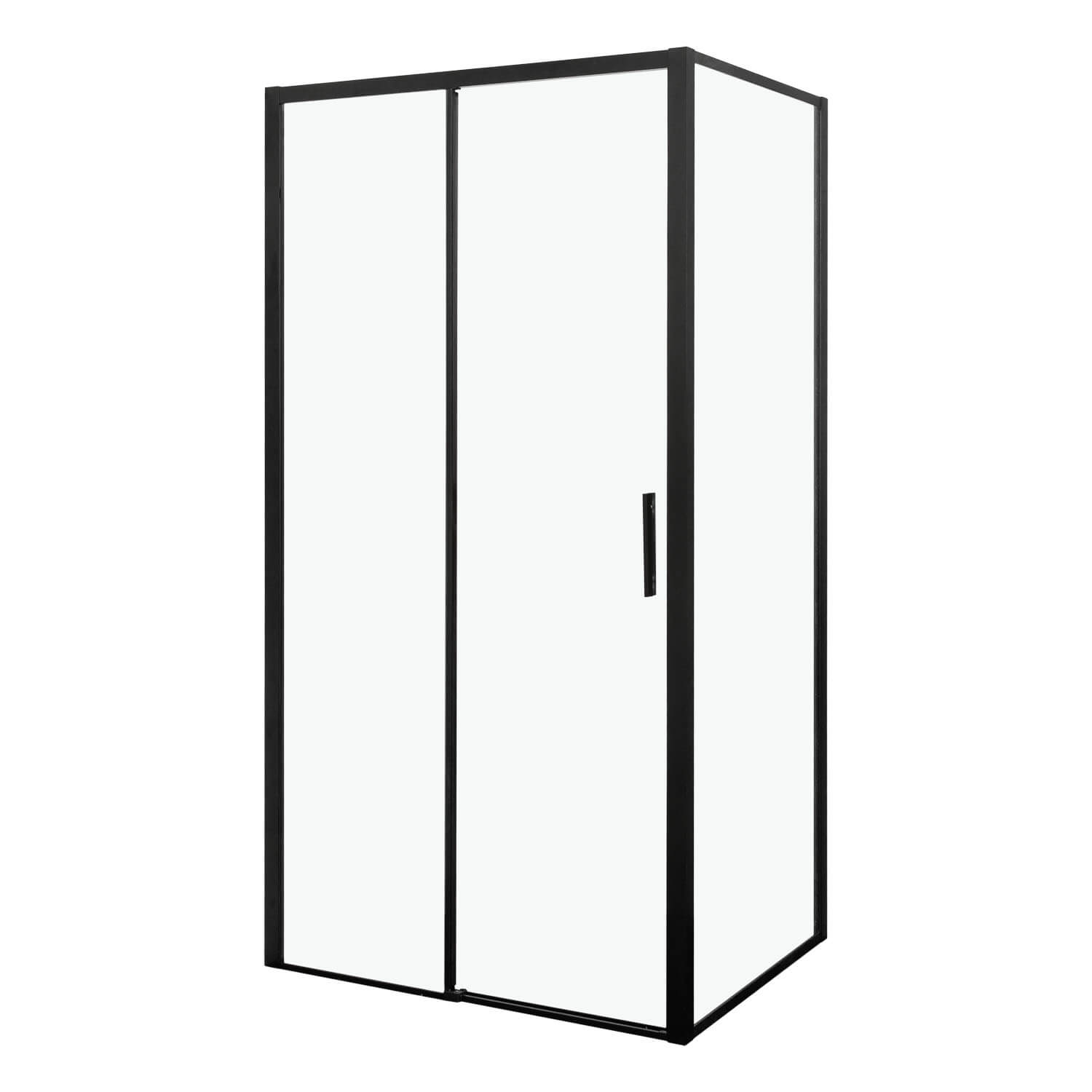 Cabina de dus Silves, 100x80 cm, cadita de dus inclusa, finisaj negru