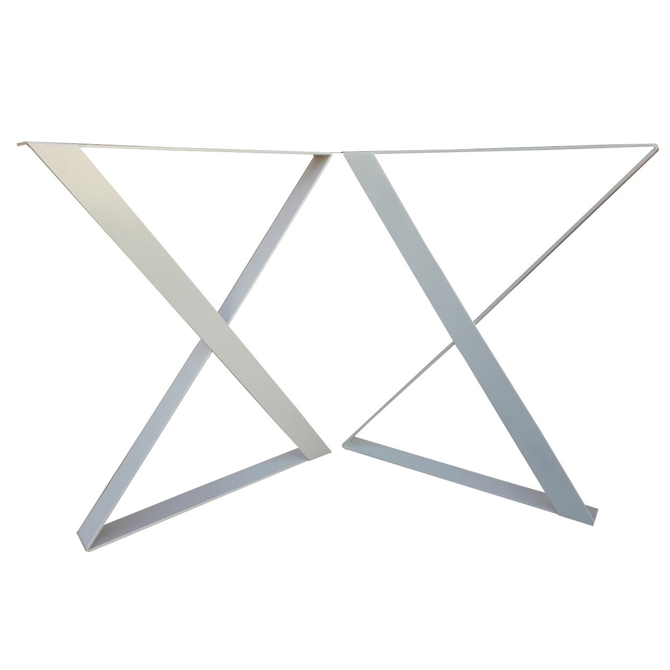 Set 2 picioare masa Premium 60 X 72 cm, Forma XZ, Culoare Alb, Vopsit electrostatic, Kit montaj inclus
