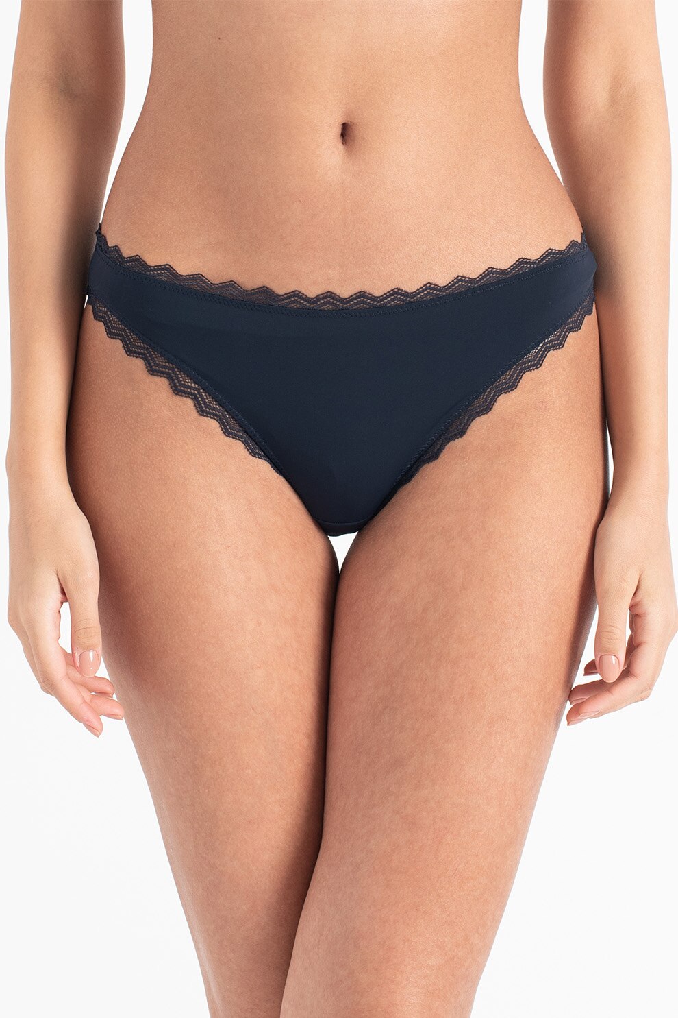 ESPRIT Bodywear, Chiloti hipster cu terminatii valurite, Bleumarin inchis