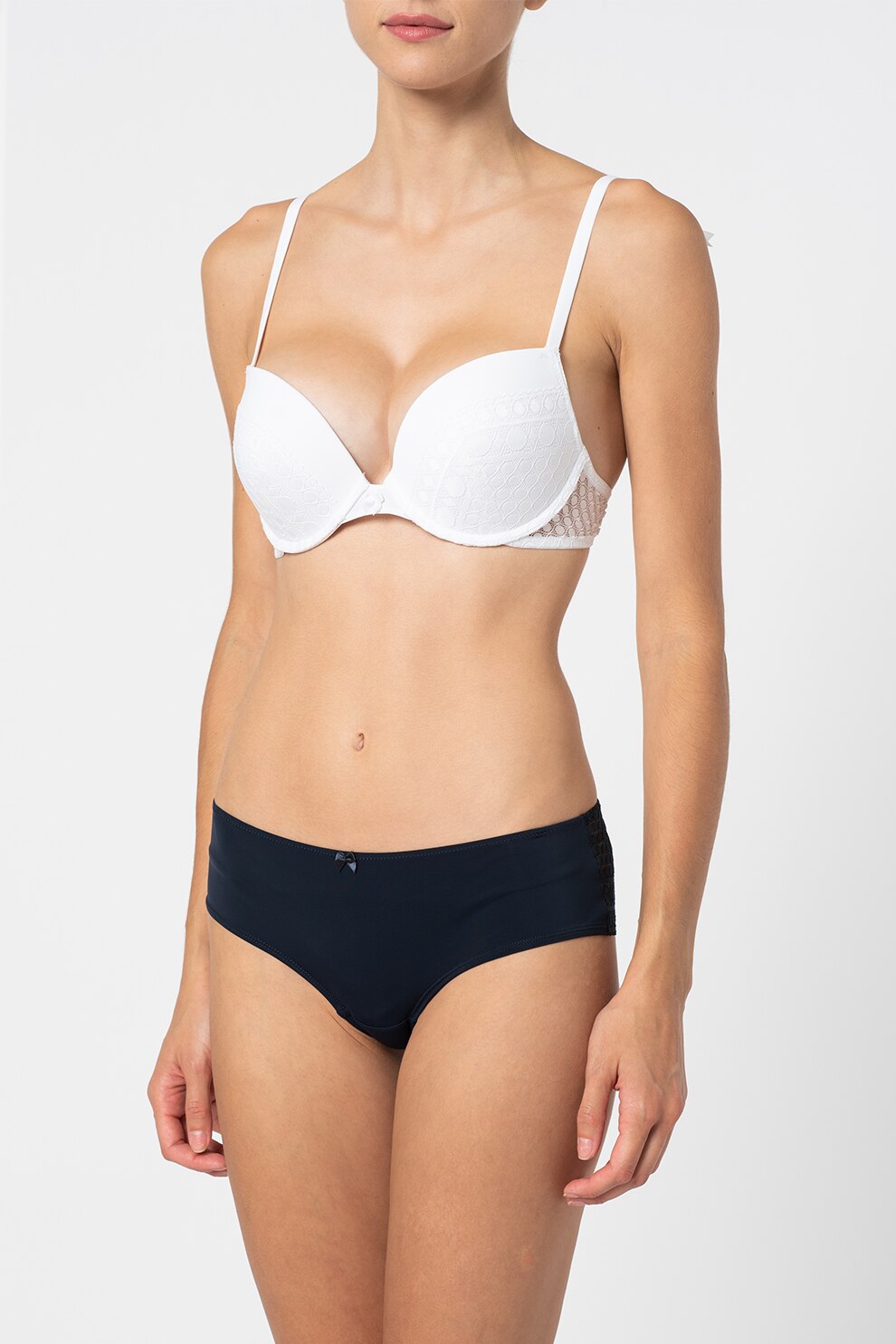 ESPRIT Bodywear, Sutien cu strat exterior de dantela, Alb