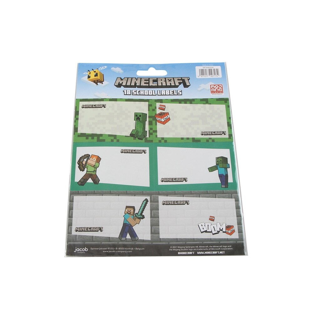 Set 18 etichete autodezive Minecraft, Multicolor