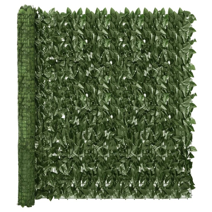 Paravan de balcon vidaXL, frunze verde inchis, 300x150 cm, 2.2 kg