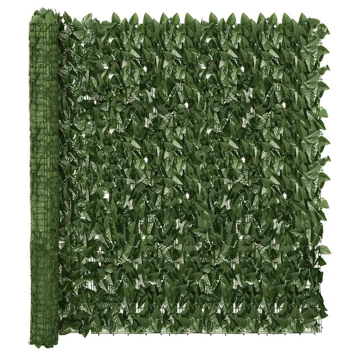 Paravan de balcon vidaXL, frunze verde inchis, 500x150 cm, 3.8 kg
