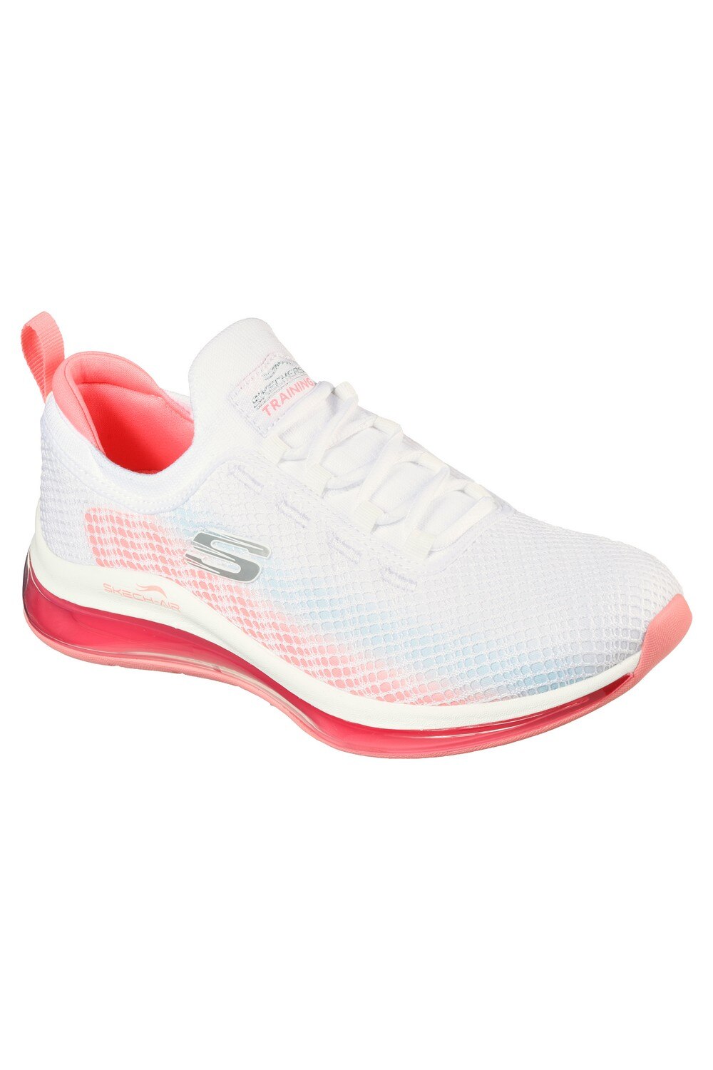 Tenisi femei Slip On Skech-Air Element 2.0 Vivid Blush, Alb