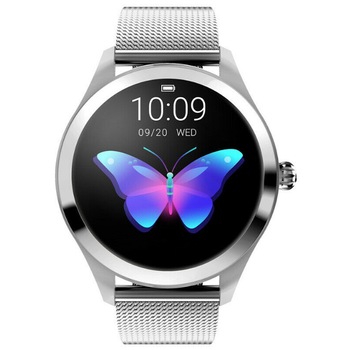 Ceas smartwatch pentru femei SOLTOY® KW10, notificari instant telefon, multiple interfete, monitorizare tensiune arteriala, monitor de ritm cardiac, pedometru, IP68, android/iOS, argintiu Ceas smartwatch pentru femei SOLTOY® KW10, notificari instant telefon, multiple interfete, monitorizare tensiune arteriala, monitor de ritm cardiac, pedometru, IP68, android/iOS, argintiu
