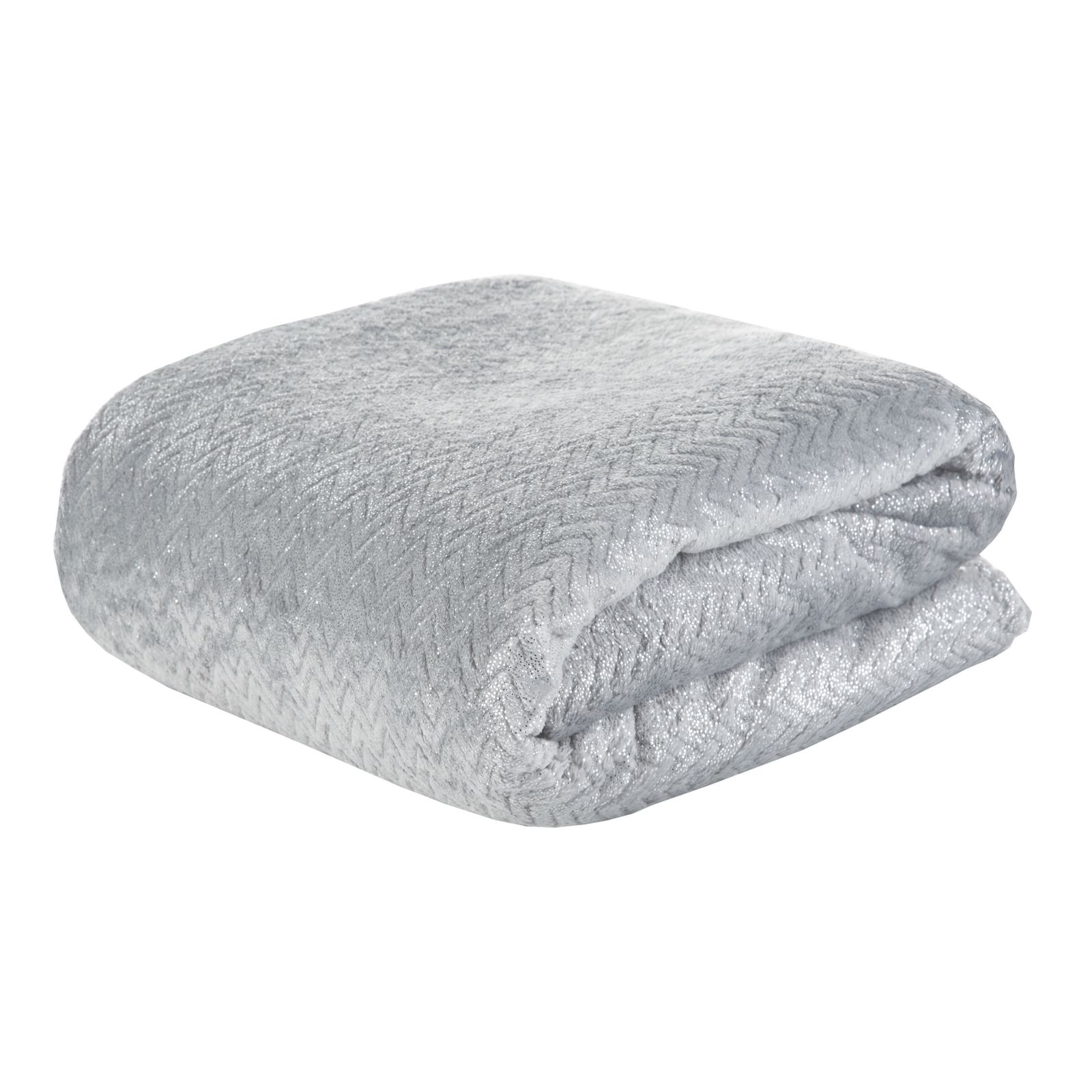 Cuvertura de Pat, Patura pled, Eurofirany, 70x160, BETH, Gri deschis/ Argintiu