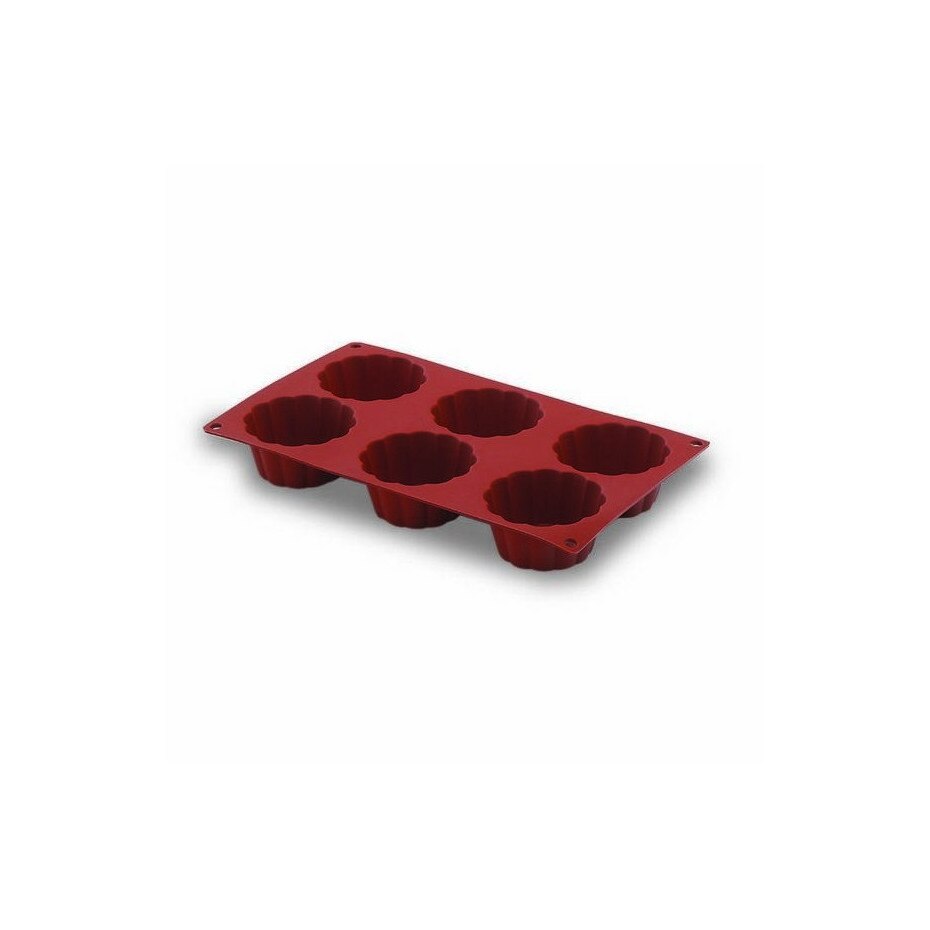 Forme din silicon, 6 briose, diametru 7.9 cm, inaltime 3.5 cm