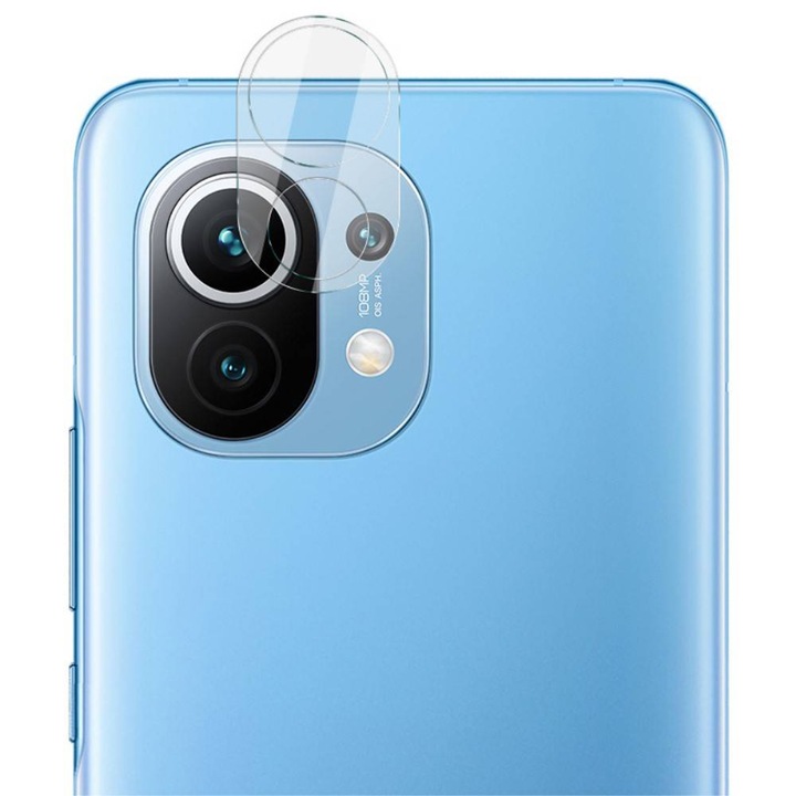 Folie de protectie Camera foto pentru Xiaomi Mi 11 din Sticla Securizata FullHD Ultra Technology, Anti Zgarieturi si Urme de Uzura, Protectie Lentila Spate, Transparent