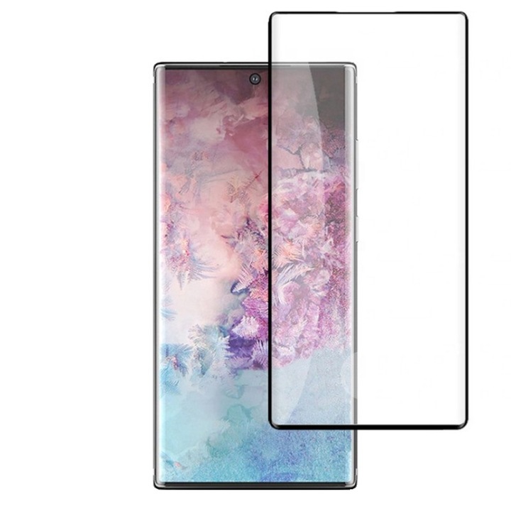 Folie protectie din sticla compatibila cu Samsung Galaxy NOTE 10 Plus, full glue, lipici pe tot ecranul, case friendly, 3D