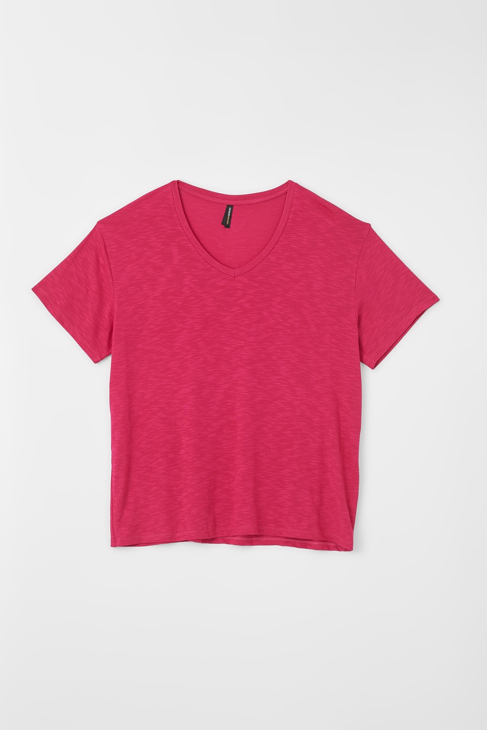 DeFacto, Tricou cu decolteu in V si maneci cazute, Fucsia
