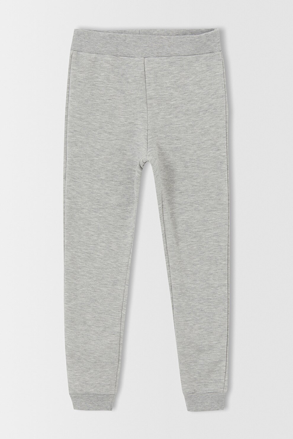 DeFacto, Pantaloni sport regular fit cu terminatii striate, Gri deschis melange