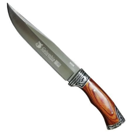 Cutit de vanatoare si drumetii, 31 cm, cu model elegant pe maner, Outdoor, Columbia, full tang