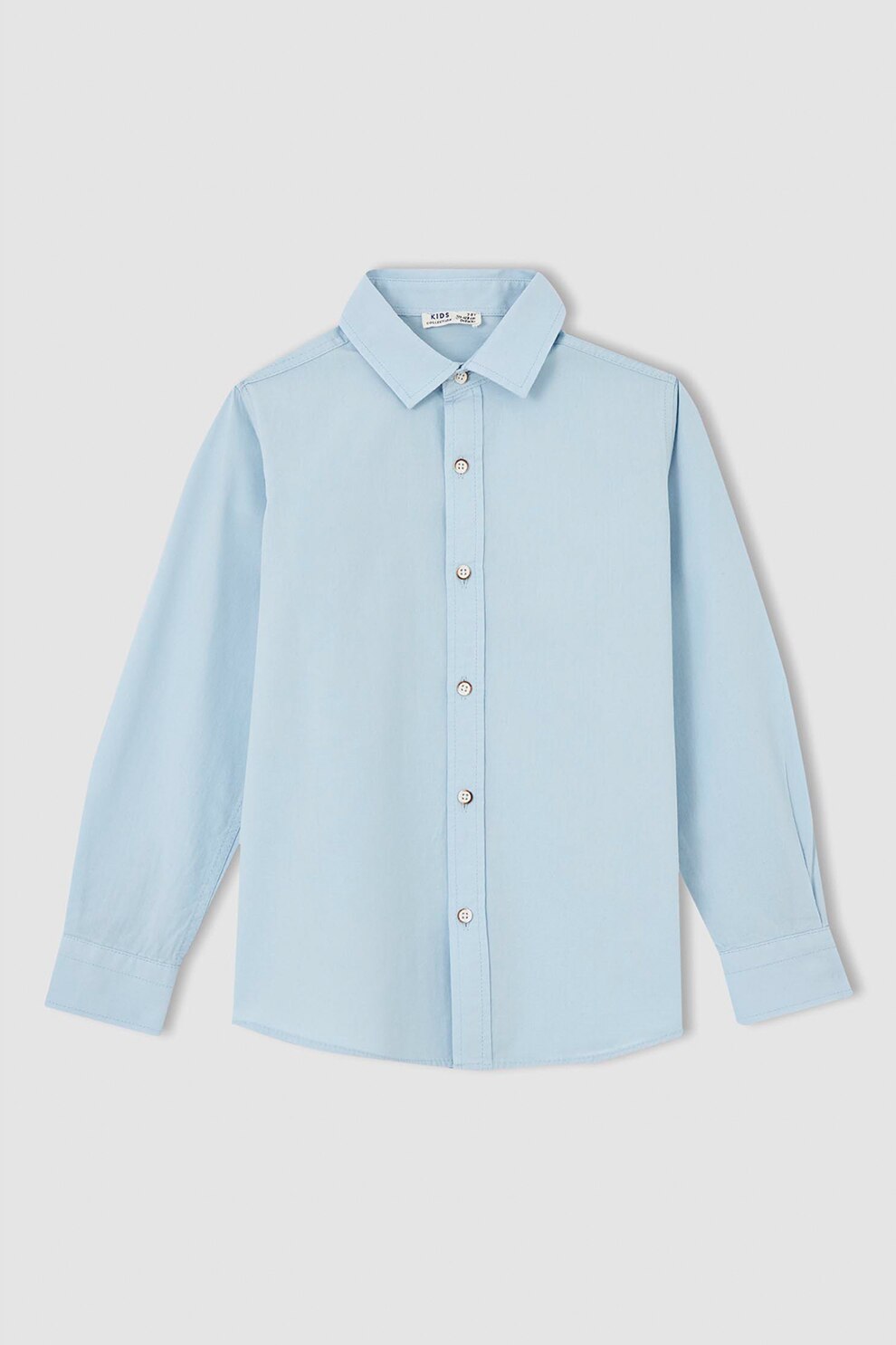 DeFacto, Camasa cu nasturi si maneci lungi, Albastru pastel