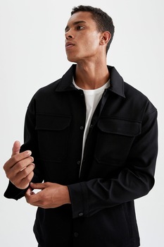 DeFacto, Jacheta cu fermoar si buzunare laterale, Bleumarin inchis DeFacto, Jacheta cu fermoar si buzunare laterale, Bleumarin inchis