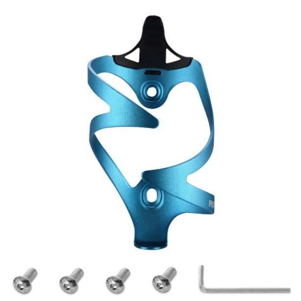 Suport bidon bicicleta, Rockbros, Aluminiu, Albastru