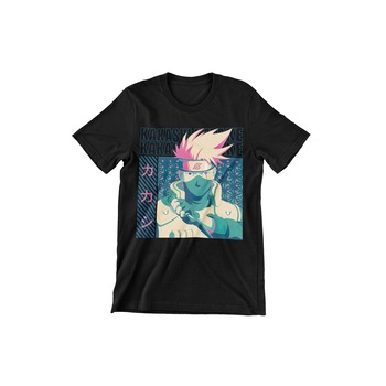Tricou Copii Naruto Shippuden New, Hatake Kakash, negru, Negru Tricou Copii Naruto Shippuden New, Hatake Kakash, negru, Negru