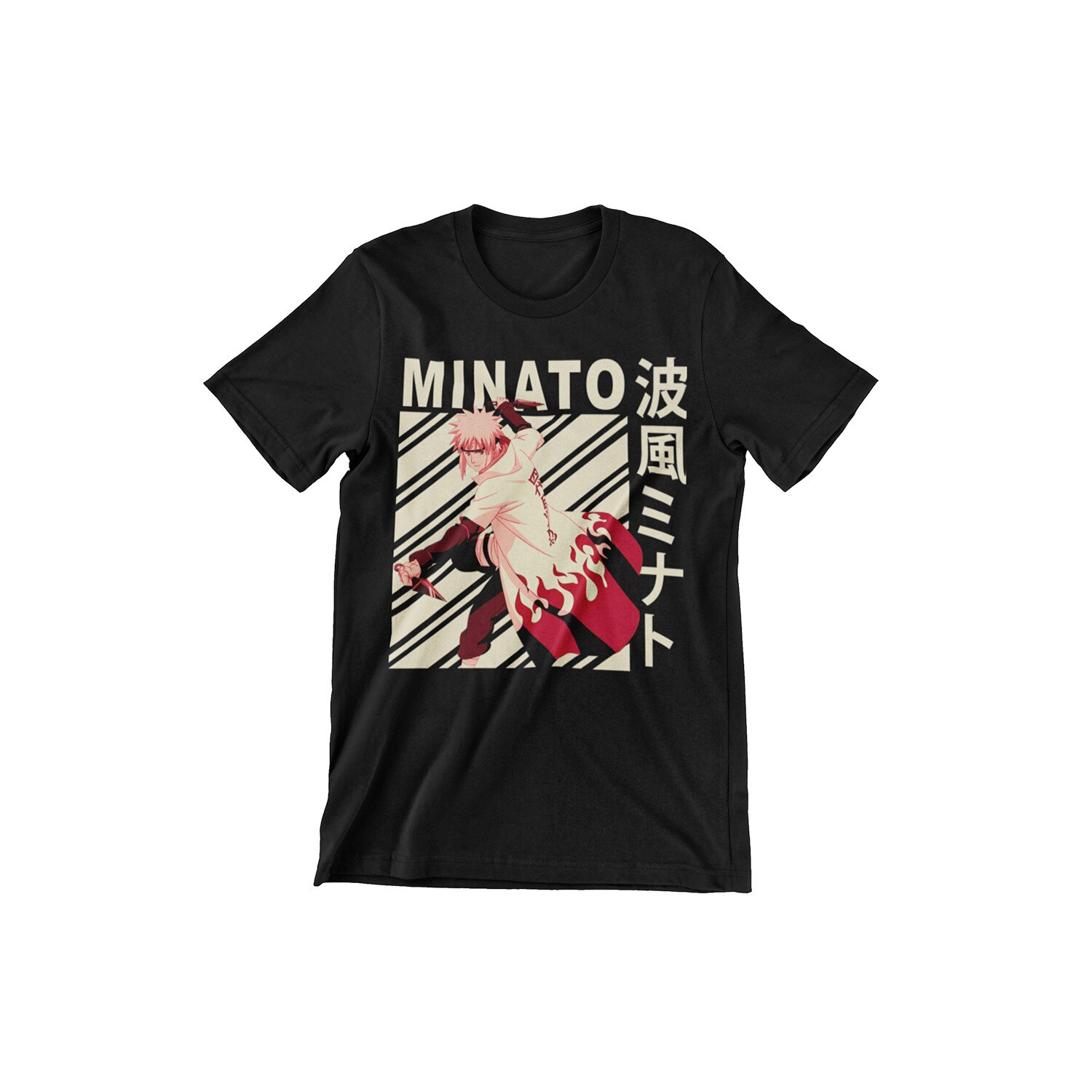 Tricou Copii Naruto Shippuden New, Minato Namikaze, negru, Negru