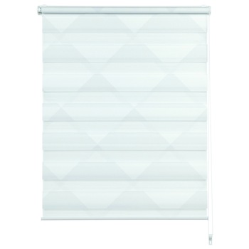 Stor Easyfix Double Gardinia Triangle 120/150 cm Alb-Gri Stor Easyfix Double Gardinia Triangle 120/150 cm Alb-Gri