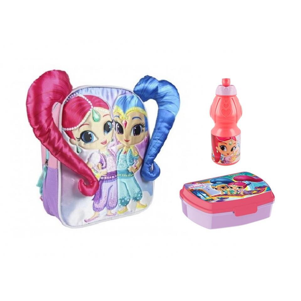 Ghiozdan cu doua codite Shimmer and Shine echipat gradinita
