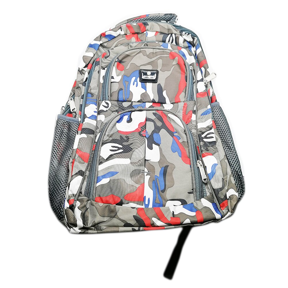 Ghiozdan cu 4 fermoare 45 x 35 cm, camuflaj urban rosu, spate intarit, bretele intarite, Vision® Scoala generala