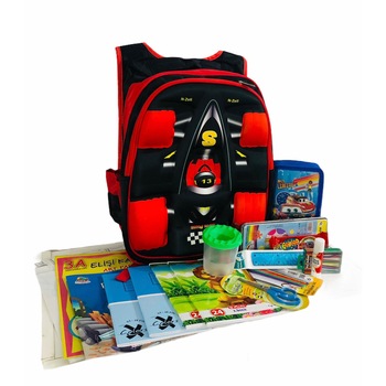 Ghiozdan 3D Formula 1 echipat complet, Clasa 0 (Pregatitoare), Clasa I, 6 ani +, LikeStore, 31 X 45 X 16 cm Ghiozdan 3D Formula 1 echipat complet, Clasa 0 (Pregatitoare), Clasa I, 6 ani +, LikeStore, 31 X 45 X 16 cm